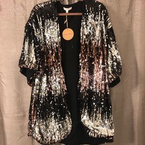 Honey Punch Sequin Kimono
